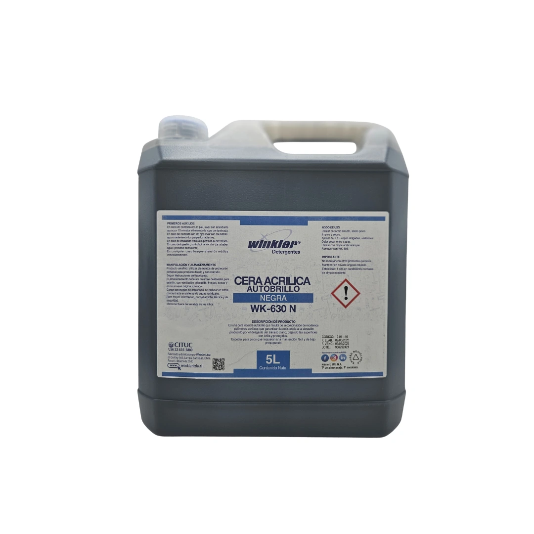 Cera Acrílica Autobrillo Negra 18% - WK-630 N - 5 Litros