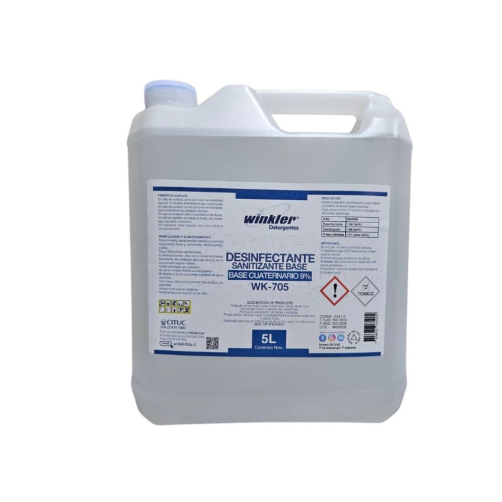 Amonio Cuaternario Concentrado al 9% - WK-705 - 5 Litros