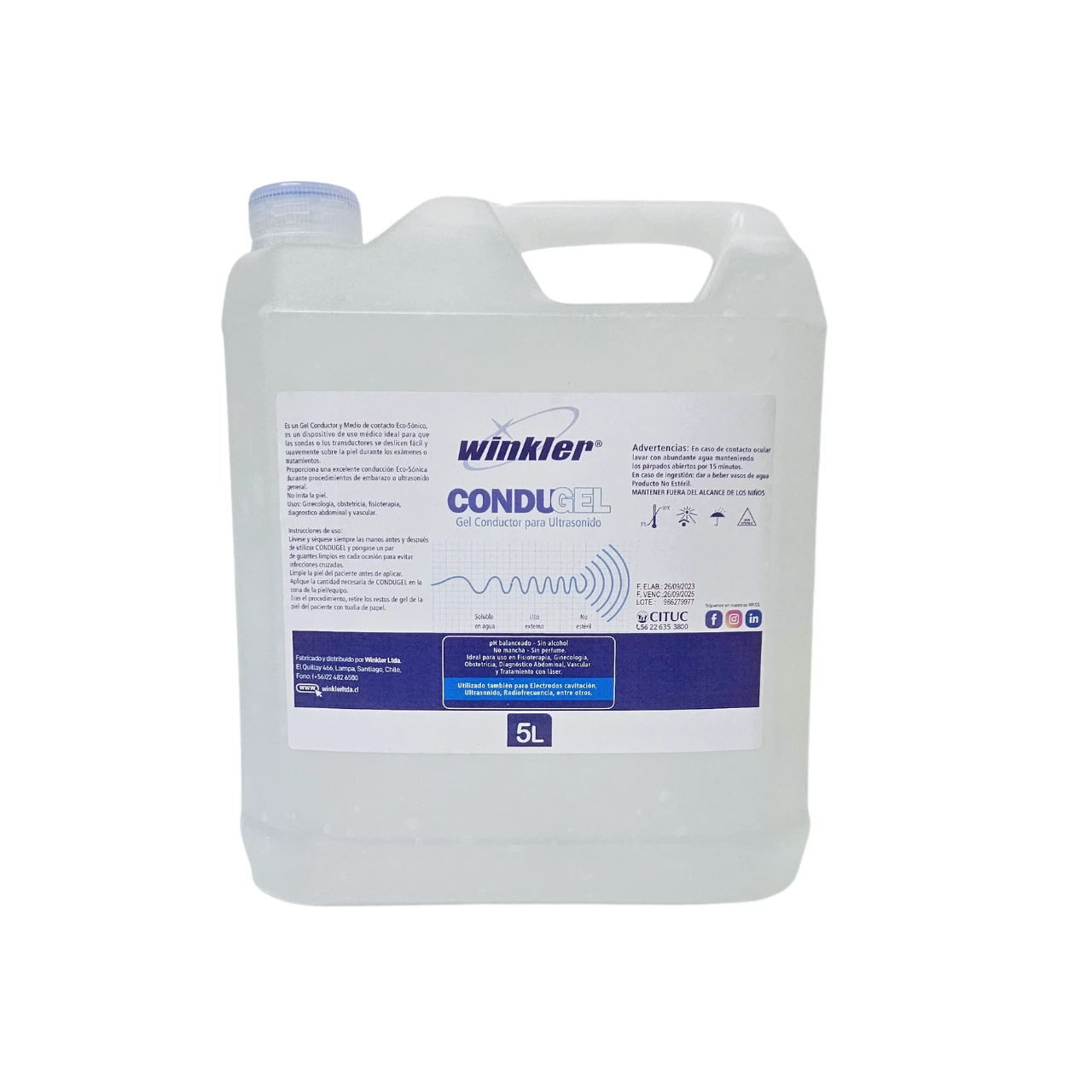 Gel Conductor de Ultrasonido Condugel - 5 Litros
